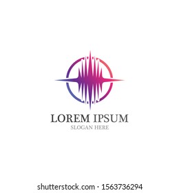 Sound waves vector illustration design template