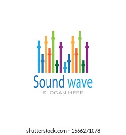 Sound waves vector illustration design template