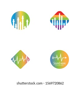 Sound waves vector illustration design template