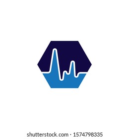 Sound waves vector illustration design template. Audio wave logo design
