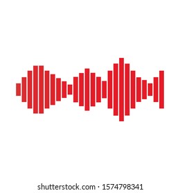 Sound waves vector illustration design template. Audio wave logo design
