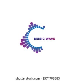 Sound waves vector illustration design template. Audio wave logo design
