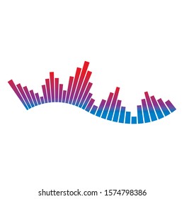 Sound waves vector illustration design template. Audio wave logo design
