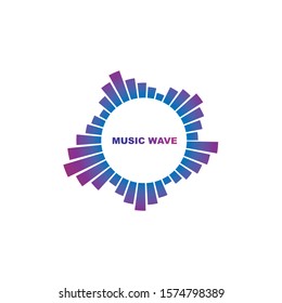 Sound waves vector illustration design template. Audio wave logo design
