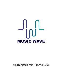 Sound waves vector illustration design template. Audio wave logo design

