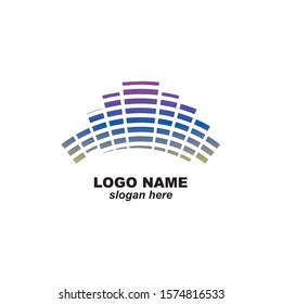 Sound waves vector illustration design template. Audio wave logo design
