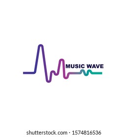 Sound waves vector illustration design template. Audio wave logo design
