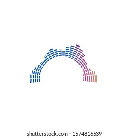 Sound waves vector illustration design template. Audio wave logo design
