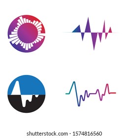 Sound waves vector illustration design template. Audio wave logo design
