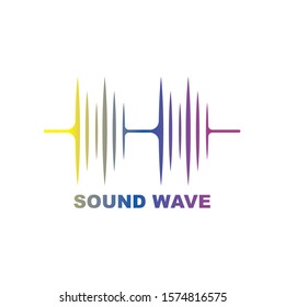 Sound waves vector illustration design template. Audio wave logo design
