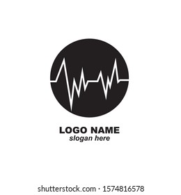 Sound waves vector illustration design template. Audio wave logo design
