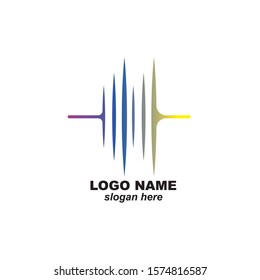Sound waves vector illustration design template. Audio wave logo design
