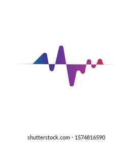 Sound waves vector illustration design template. Audio wave logo design
