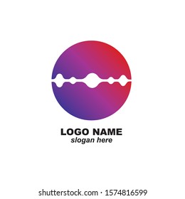 Sound waves vector illustration design template. Audio wave logo design
