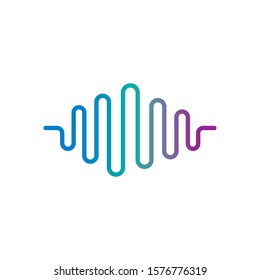 Sound waves vector illustration design template. Audio wave logo design
