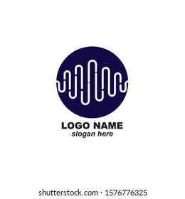 Sound waves vector illustration design template. Audio wave logo design
