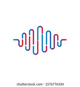 Sound waves vector illustration design template. Audio wave logo design
