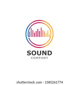Sound waves vector illustration design template
