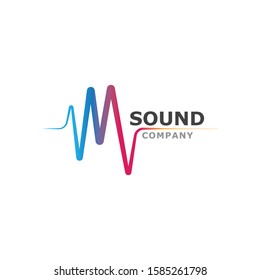 Sound waves vector illustration design template