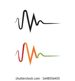 Plantilla de diseño de ilustraciones vectoriales de ondas de sonido
