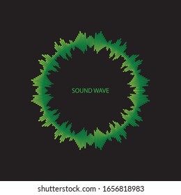 Plantilla de diseño de ilustraciones vectoriales de ondas de sonido