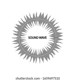 Plantilla de diseño de ilustraciones vectoriales de ondas de sonido