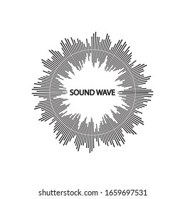 Plantilla de diseño de ilustraciones vectoriales de ondas de sonido