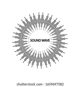 Plantilla de diseño de ilustraciones vectoriales de ondas de sonido