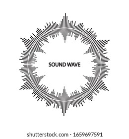 Plantilla de diseño de ilustraciones vectoriales de ondas de sonido