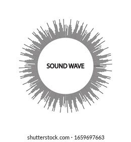 Plantilla de diseño de ilustraciones vectoriales de ondas de sonido