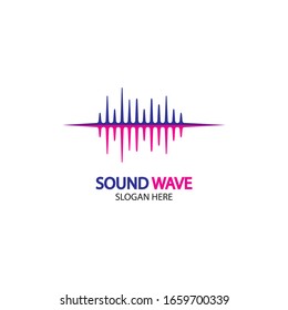 Plantilla de diseño de ilustraciones vectoriales de ondas de sonido