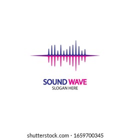 Sound waves vector illustration design template