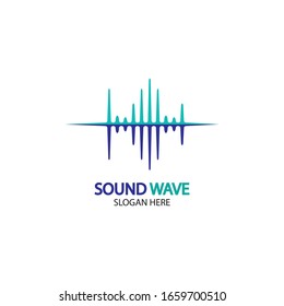 Plantilla de diseño de ilustraciones vectoriales de ondas de sonido