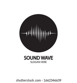 Plantilla de diseño de ilustraciones vectoriales de ondas de sonido