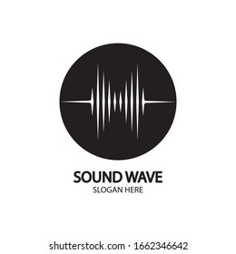 Plantilla de diseño de ilustraciones vectoriales de ondas de sonido