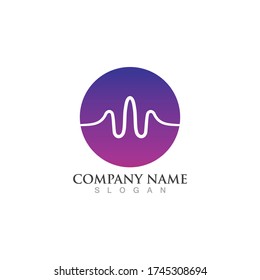 Sound waves vector illustration design template