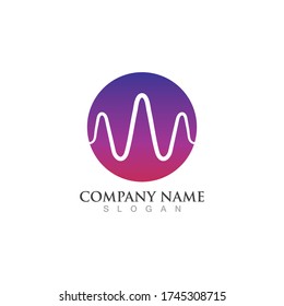 Plantilla de diseño de ilustraciones vectoriales de ondas de sonido