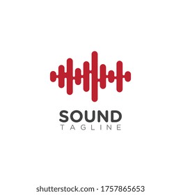 Plantilla de diseño de ilustraciones vectoriales de ondas de sonido