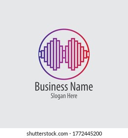 Sound waves vector illustration design template