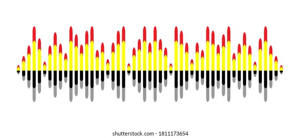 Plantilla de diseño de ilustración vectorial de ondas de sonido.
