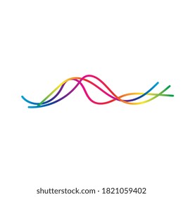 Plantilla de diseño de ilustraciones vectoriales de ondas de sonido