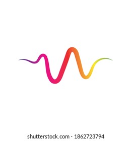 Plantilla de diseño de ilustraciones vectoriales de ondas de sonido