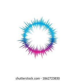 Plantilla de diseño de ilustraciones vectoriales de ondas de sonido
