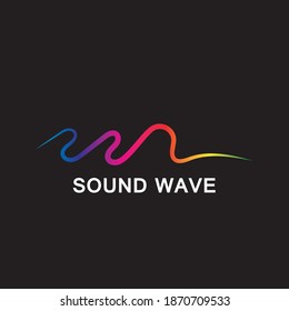 Plantilla de diseño de ilustraciones vectoriales de ondas de sonido