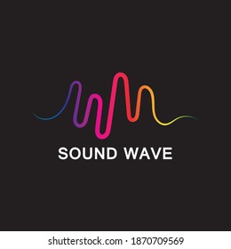 Plantilla de diseño de ilustraciones vectoriales de ondas de sonido