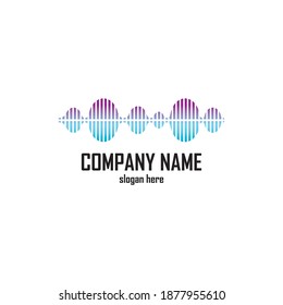 Sound waves vector illustration design template
