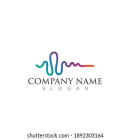 Sound waves vector illustration design template