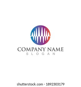 Sound waves vector illustration design template