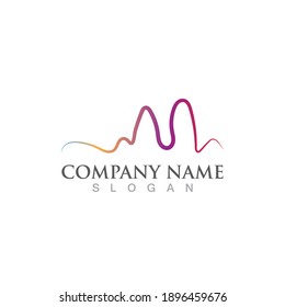 Sound waves vector illustration design template