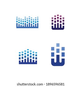Sound waves vector illustration design template equalizer symbol music wave
